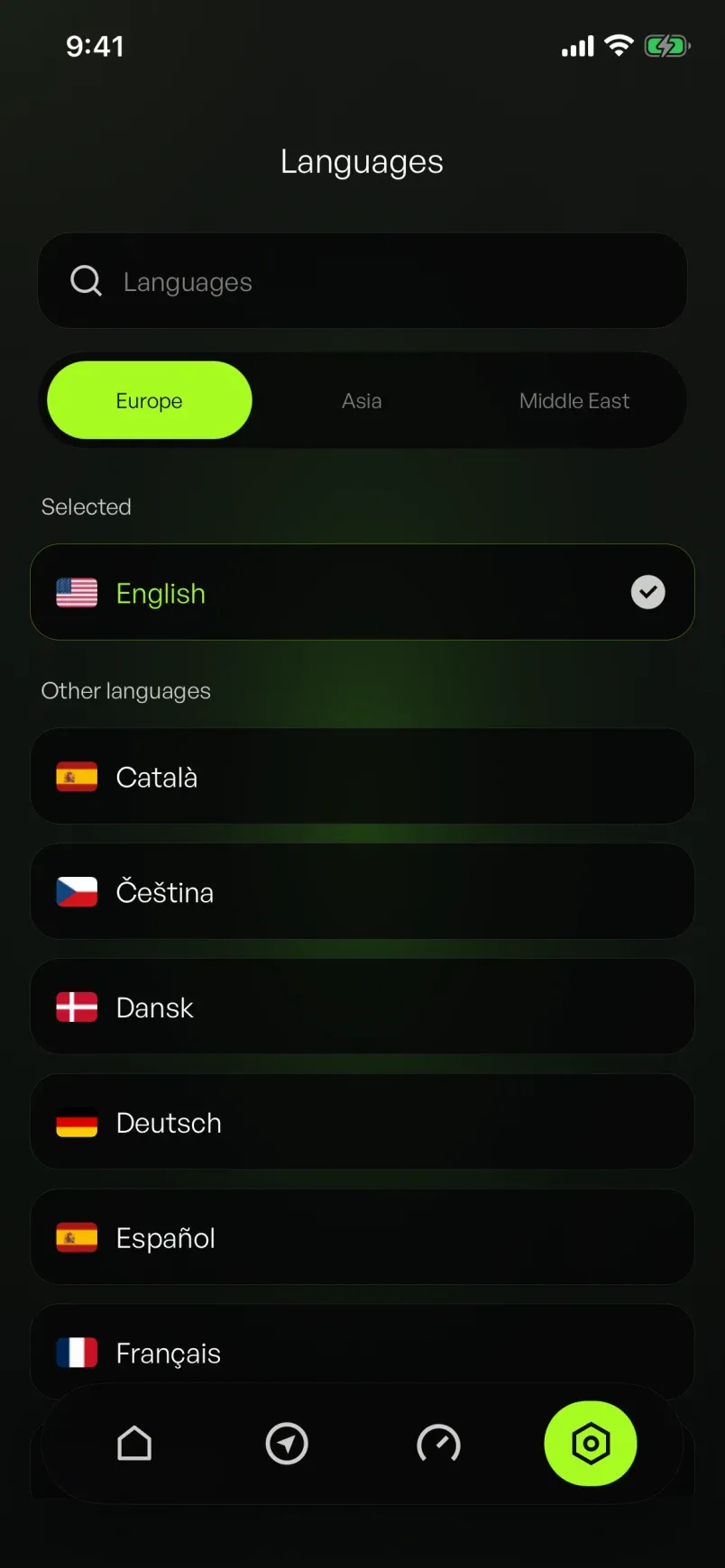 XVPN language settings