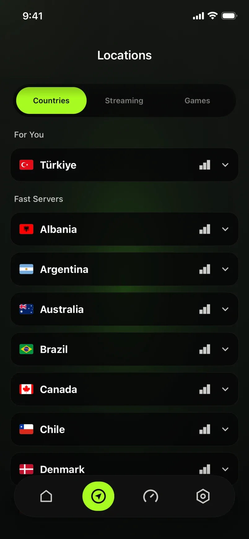 xVPN server locations